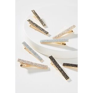 Anthropologie Clara Hair Clip Set Silver